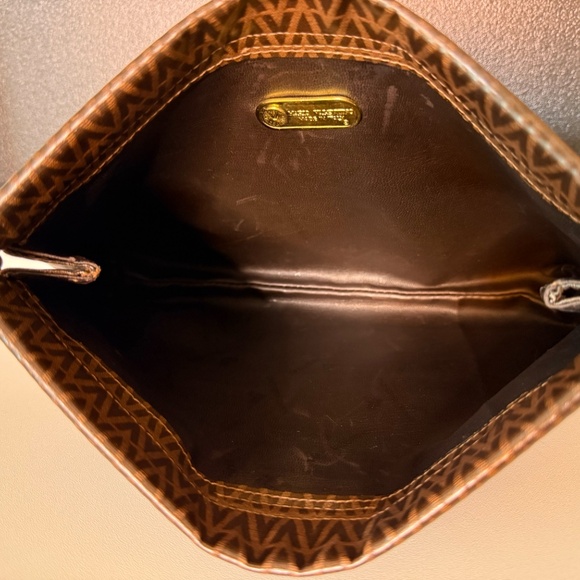 Valentino Brown Monogram Clutch Bag - Picture 3 of 3